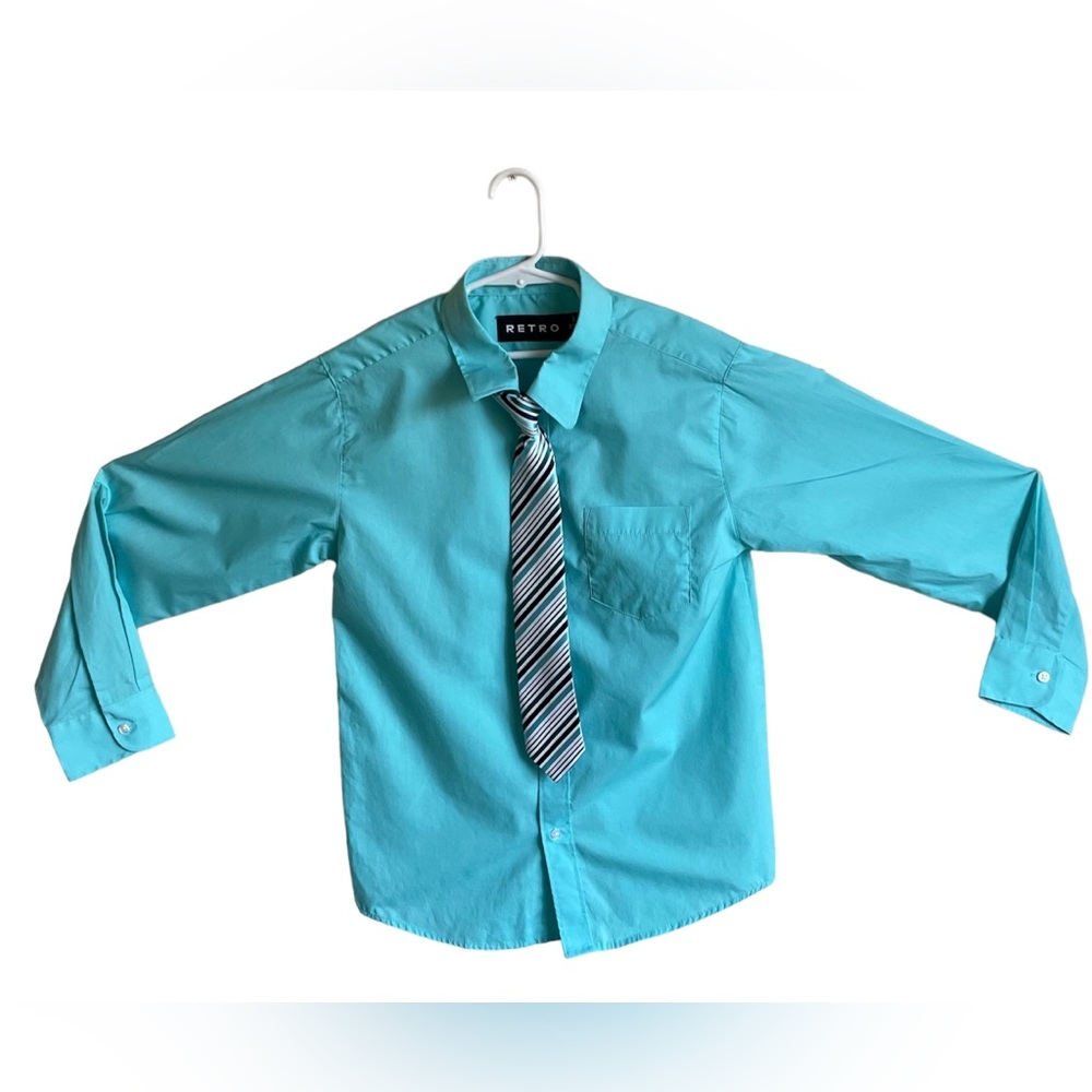 ** 2 for $20**Teen 14 regular Cotten Blend turquoise Dress
Shirt and Tie Set